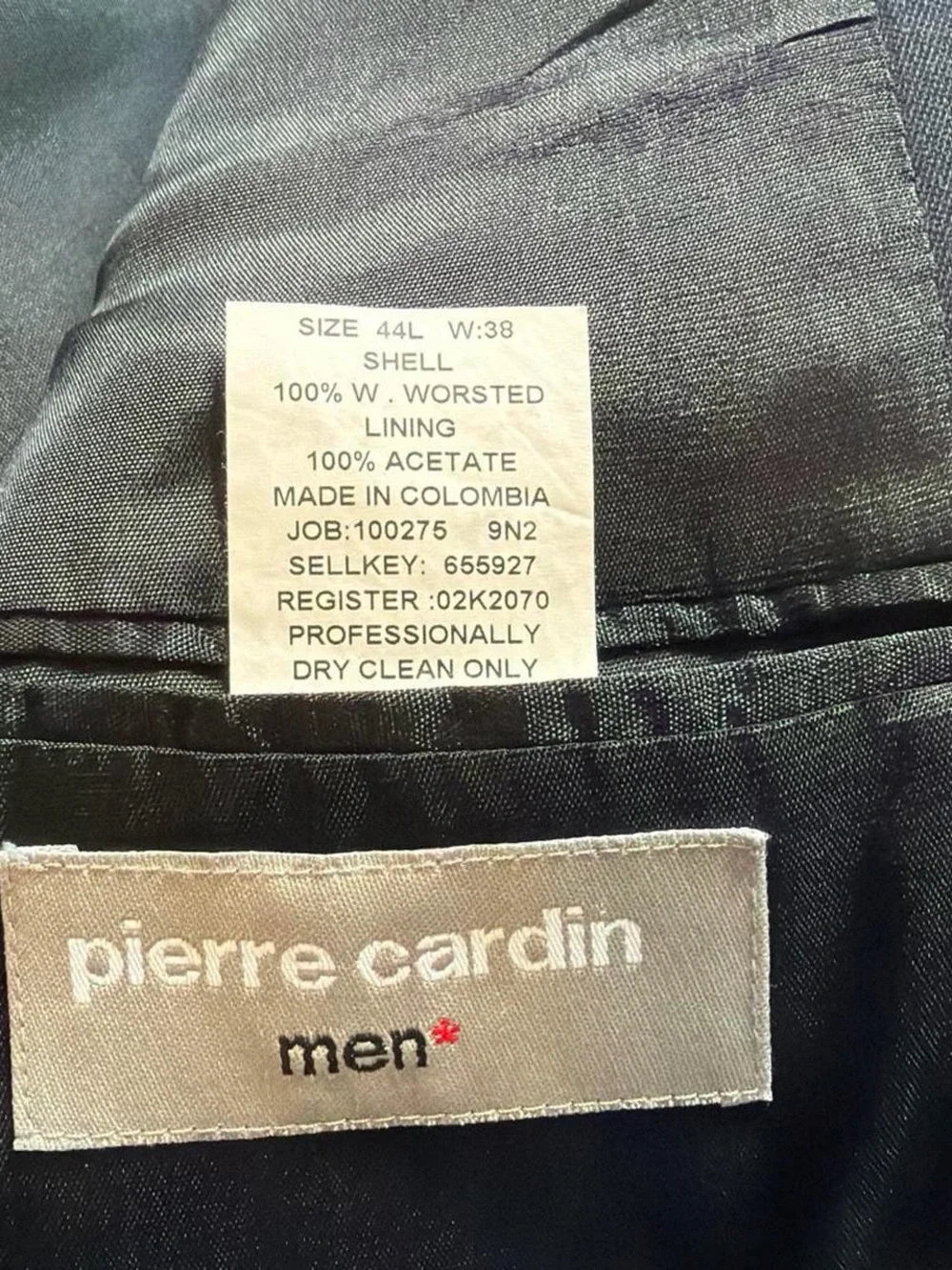 Pierre Cardin Dark Navy Three-Button Men's Suit Jacket